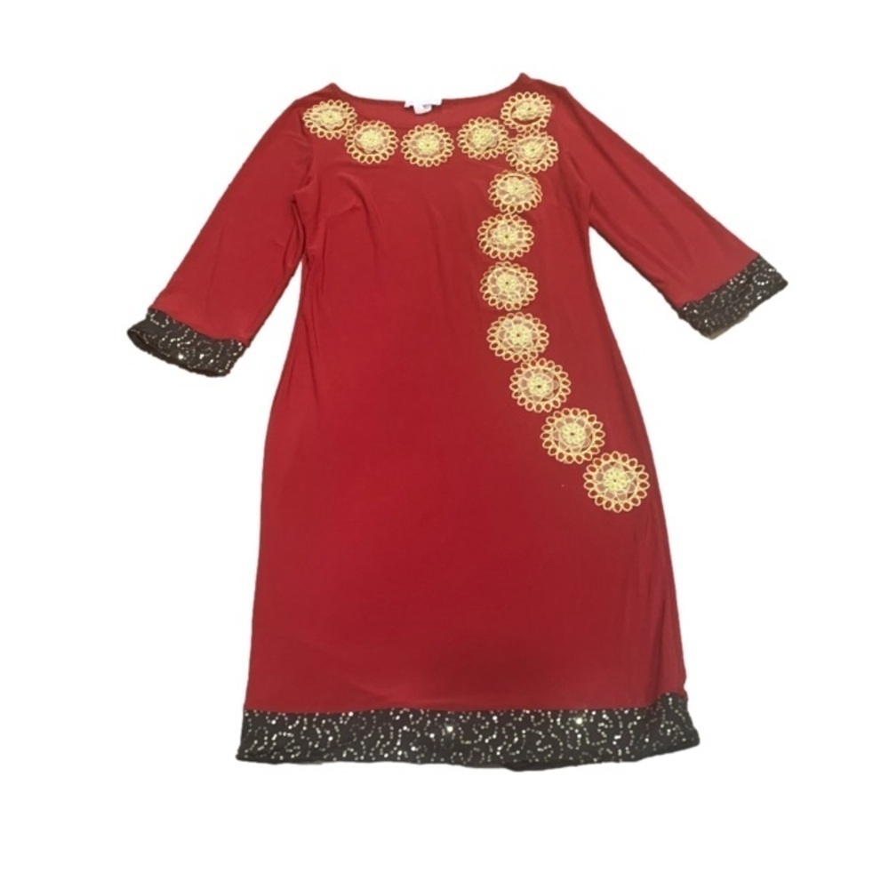 ❤️ Gilani Dress with Gold Flowers